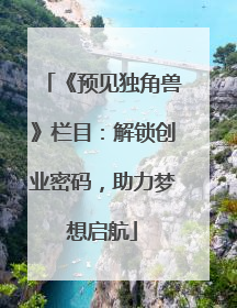 《预见独角兽》栏目：解锁创业密码，助力梦想启航