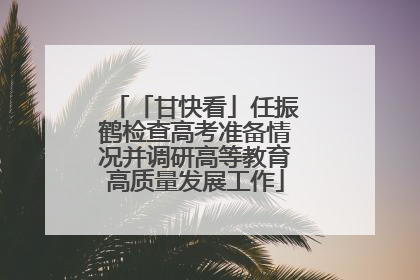 「甘快看」任振鹤检查高考准备情况并调研高等教育高质量发展工作