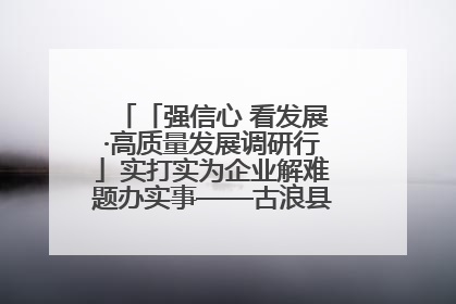 「强信心 看发展·高质量发展调研行」实打实为企业解难题办实事——古浪县优化营商环境助力企业高质量发展见闻