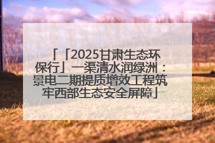 「2025甘肃生态环保行」一渠清水润绿洲：景电二期提质增效工程筑牢西部生态安全屏障