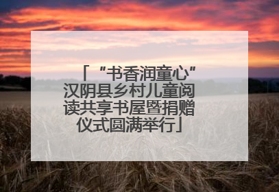 “书香润童心”汉阴县乡村儿童阅读共享书屋暨捐赠仪式圆满举行