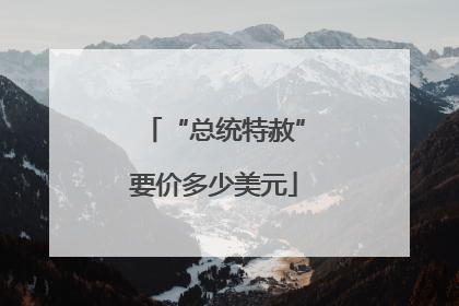 “总统特赦”要价多少美元