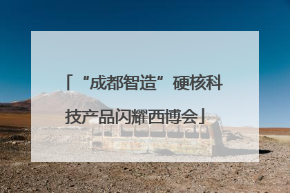 “成都智造”硬核科技产品闪耀西博会