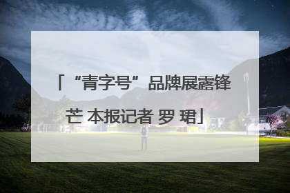 “青字号”品牌展露锋芒 本报记者 罗 珺