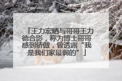 王力宏晒与哥哥王力德合影，称为博士哥哥感到骄傲，曾透露“我是我们家最弱的”