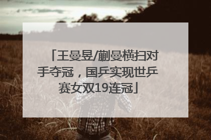 王曼昱/蒯曼横扫对手夺冠，国乒实现世乒赛女双19连冠
