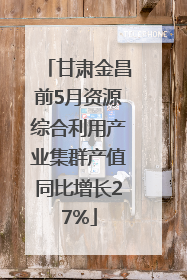 甘肃金昌前5月资源综合利用产业集群产值同比增长27%