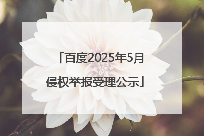 百度2025年5月侵权举报受理公示