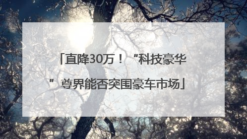 直降30万！“科技豪华”尊界能否突围豪车市场