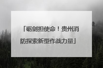 砺剑担使命！贵州消防探索新型作战力量