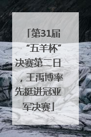 第31届“五羊杯”决赛第二日，王禹博率先挺进冠亚军决赛