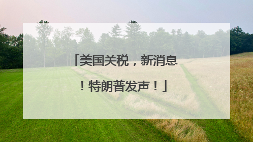 美国关税，新消息！特朗普发声！