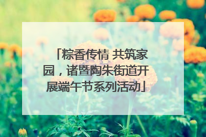 粽香传情 共筑家园，诸暨陶朱街道开展端午节系列活动