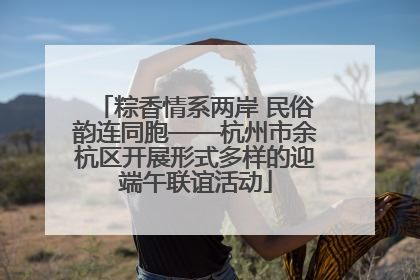粽香情系两岸 民俗韵连同胞——杭州市余杭区开展形式多样的迎端午联谊活动