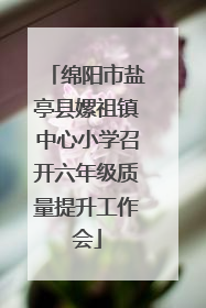 绵阳市盐亭县嫘祖镇中心小学召开六年级质量提升工作会