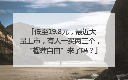 低至19.8元，最近大量上市，有人一买两三个，“榴莲自由”来了吗？