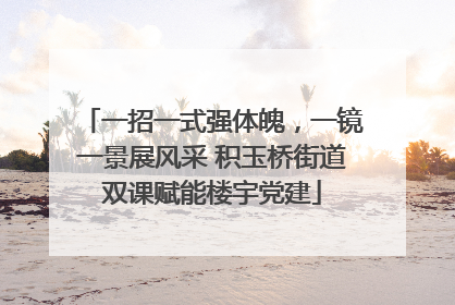 一招一式强体魄，一镜一景展风采 积玉桥街道双课赋能楼宇党建
