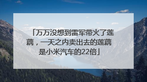 万万没想到雷军带火了莲藕，一天之内卖出去的莲藕是小米汽车的22倍