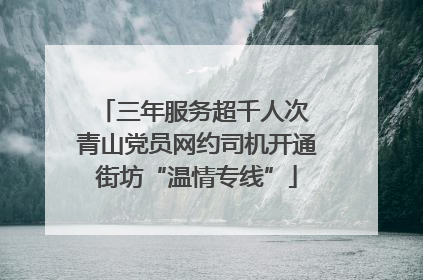 三年服务超千人次 青山党员网约司机开通街坊“温情专线”