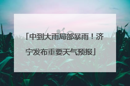 中到大雨局部暴雨！济宁发布重要天气预报