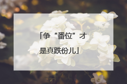 争“番位”才是真跌份儿