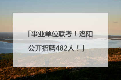 事业单位联考！洛阳公开招聘482人！