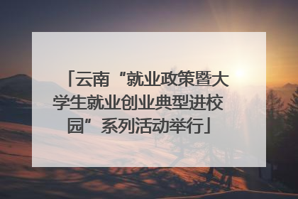 云南“就业政策暨大学生就业创业典型进校园”系列活动举行