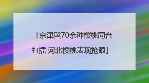 京津冀70余种樱桃同台打擂 河北樱桃表现抢眼