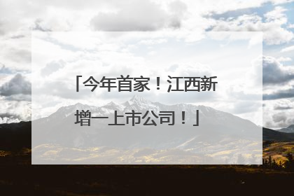 今年首家！江西新增一上市公司！