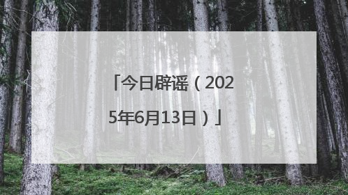 今日辟谣（2025年6月13日）