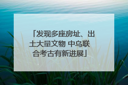 发现多座房址、出土大量文物 中乌联合考古有新进展