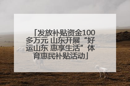 发放补贴资金100多万元 山东开展“好运山东 惠享生活”体育惠民补贴活动