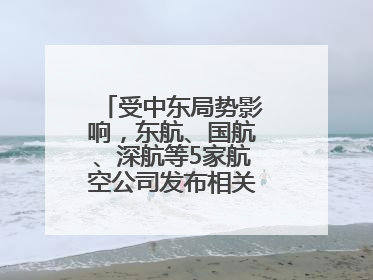 受中东局势影响，东航、国航、深航等5家航空公司发布相关航线退改政策
