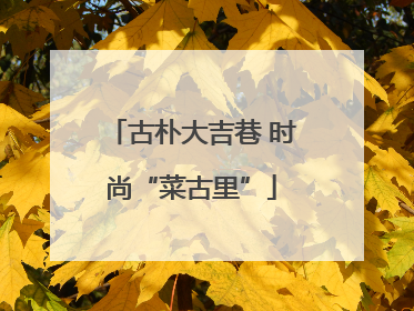 古朴大吉巷 时尚“菜古里”