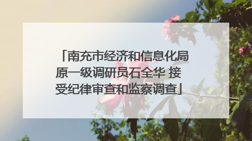 南充市经济和信息化局原一级调研员石全华 接受纪律审查和监察调查