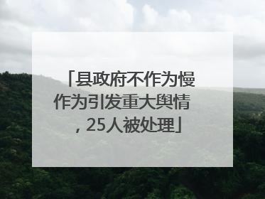 县政府不作为慢作为引发重大舆情，25人被处理