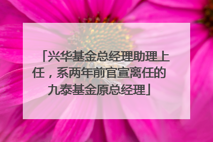 兴华基金总经理助理上任，系两年前官宣离任的九泰基金原总经理