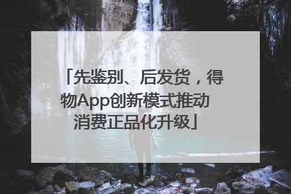 先鉴别、后发货，得物App创新模式推动消费正品化升级