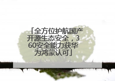 全方位护航国产开源生态安全，360安全能力获华为鸿蒙认可