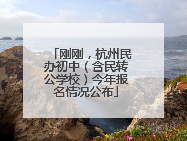 刚刚，杭州民办初中（含民转公学校）今年报名情况公布