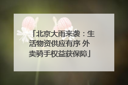 北京大雨来袭：生活物资供应有序 外卖骑手权益获保障