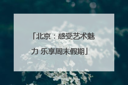 北京：感受艺术魅力 乐享周末假期