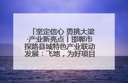 坚定信心 勇挑大梁·产业新亮点丨邯郸市探路县域特色产业联动发展：飞地，为好项目跨域安个家