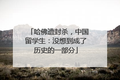 哈佛遭封杀，中国留学生：没想到成了历史的一部分