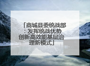 商城县委统战部：发挥统战优势 创新高效能基层治理新模式