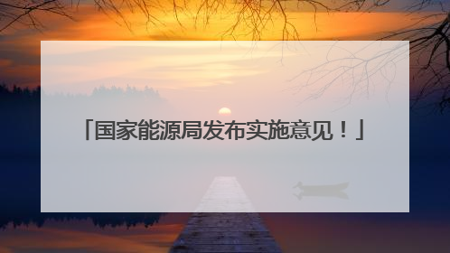 国家能源局发布实施意见！