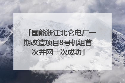 国能浙江北仑电厂一期改造项目8号机组首次并网一次成功