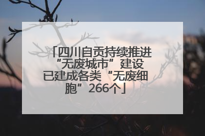四川自贡持续推进“无废城市”建设 已建成各类“无废细胞”266个