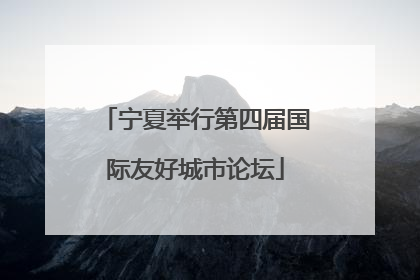 宁夏举行第四届国际友好城市论坛