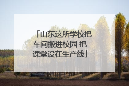 山东这所学校把车间搬进校园 把课堂设在生产线